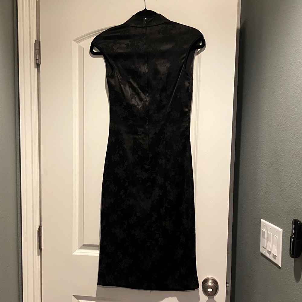Fire Los Angeles Black Vintage Asian inspired Textured Dress - Picture 4 of 6